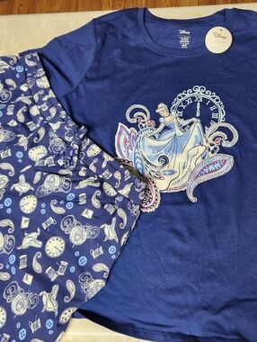 2pc Vera Bradley x Disney Cinderella Pajama Set Top Medium Shorts Small New